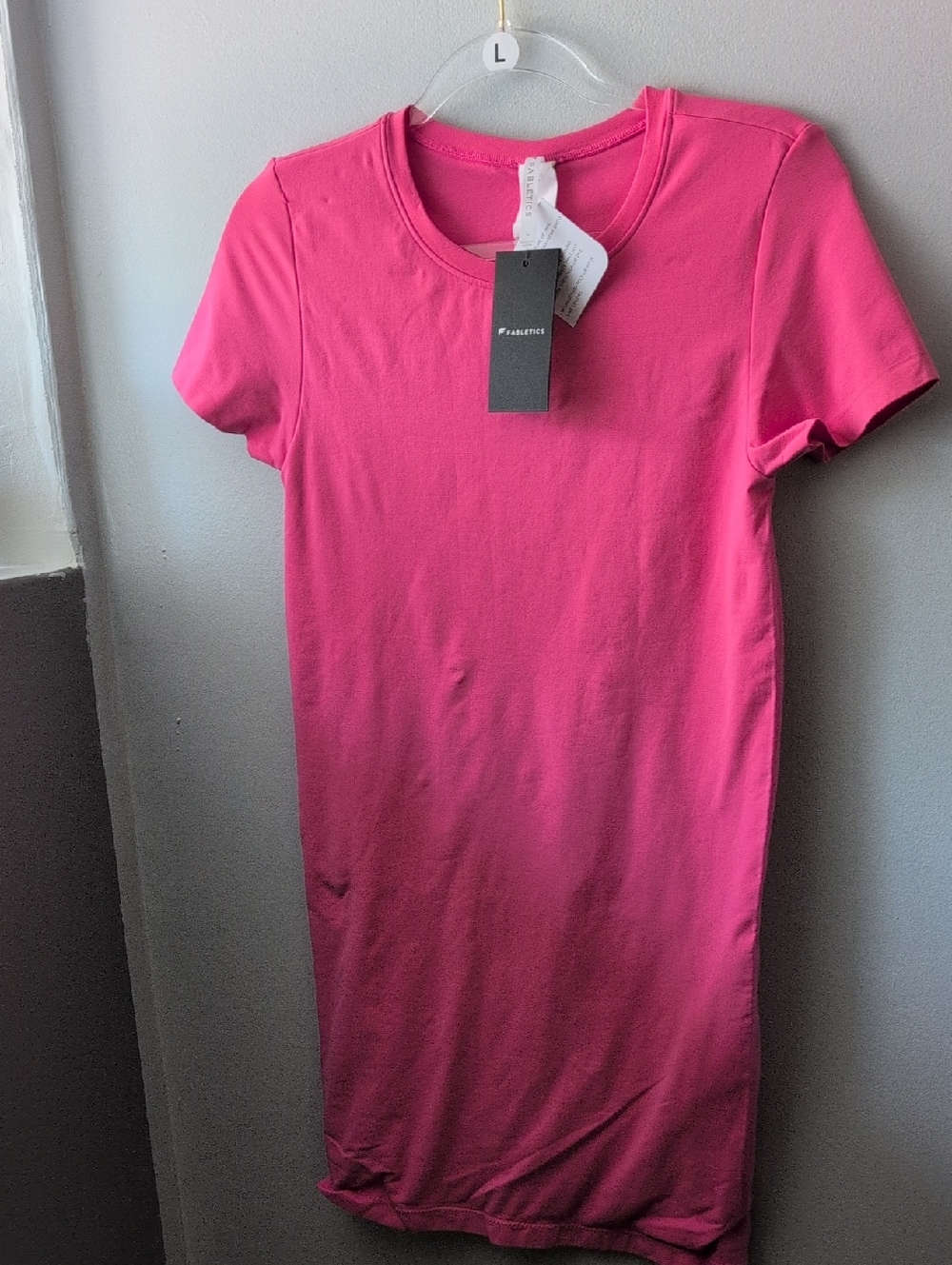 Fabletics Pink Short Sleeve Mini Dress